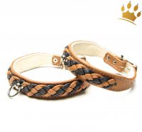 Hundehalsband Empire Double Cognac-Schwarz Hundehalsband Empire Double Cognac-Schwarz
