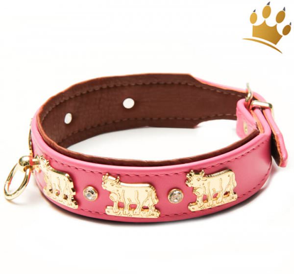 Hundehalsband Lucky-Muh Pink