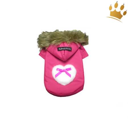 Hundeparka Heart pink