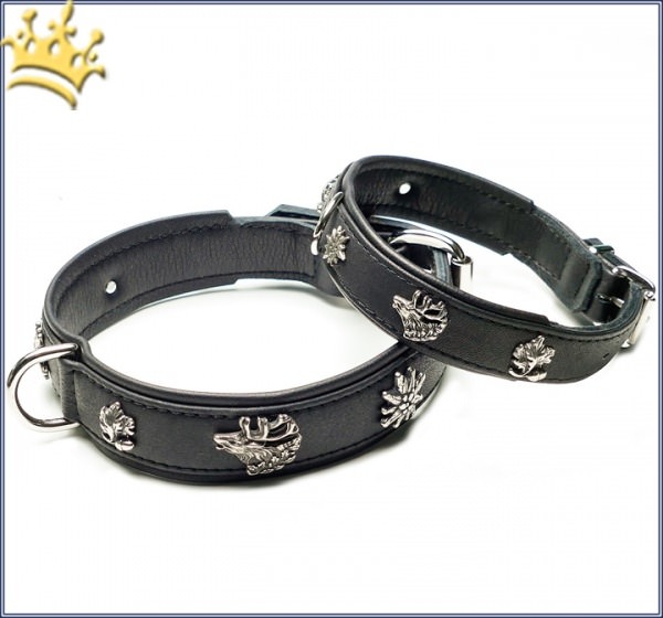 Hundelederhalsband Auf Der Pirsch Schwarz