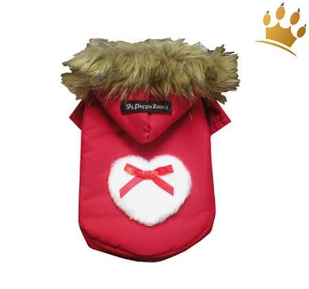 Hundeparka Heart rot