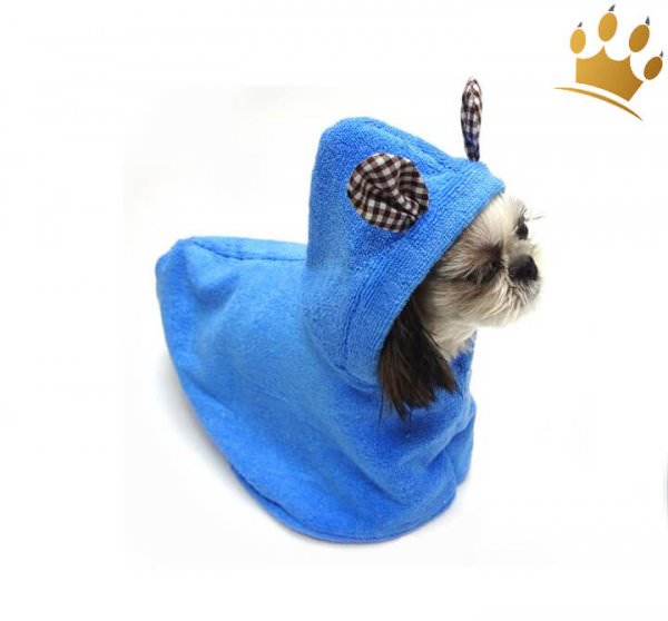 Hundebadecape Blau