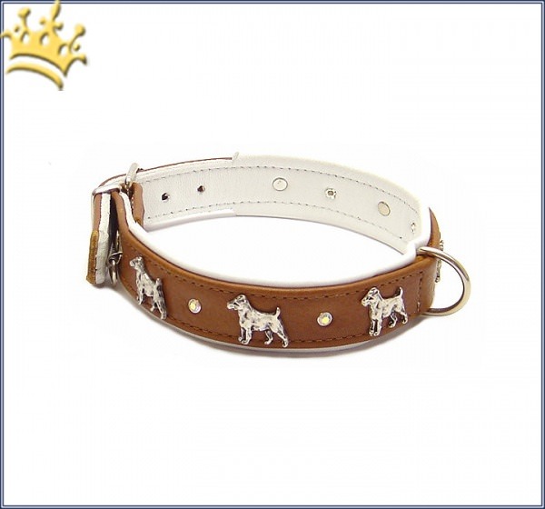 Motivhalsband Jack Russel Cognac Strass