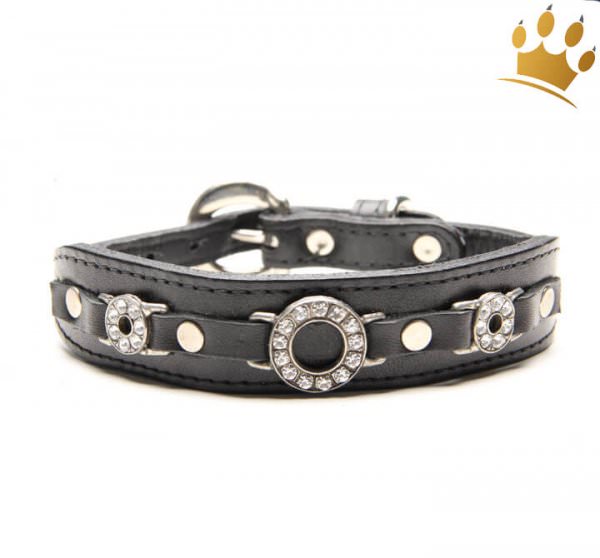 Retro Rhinestonehalsband Schwarz