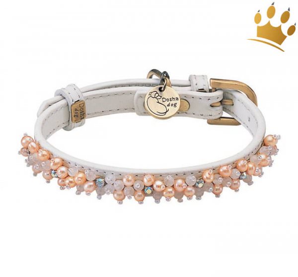 Halsband Dosha Dog Mini Beads Weiß