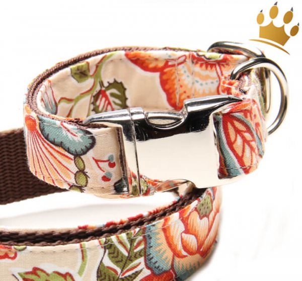 Hundehalsband Romantic Flair Creme Detail