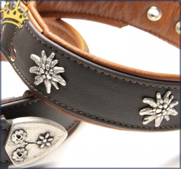 Halsband Edelweiss Deluxe Braun Detail