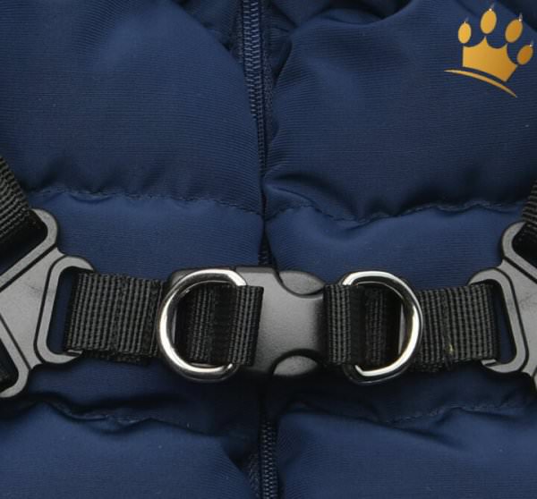 Puppia Hundemantel mit integriertem Hundegeschirr Blau