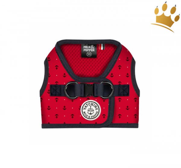 Milk & Pepper Step In Hundegeschirr Spinnaker Rot