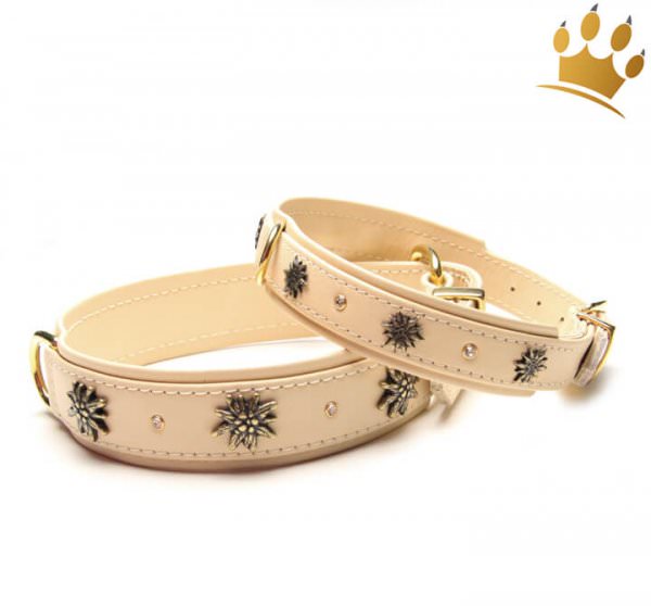 Hundehalsband Edelweiß Bavaria Elfenbein