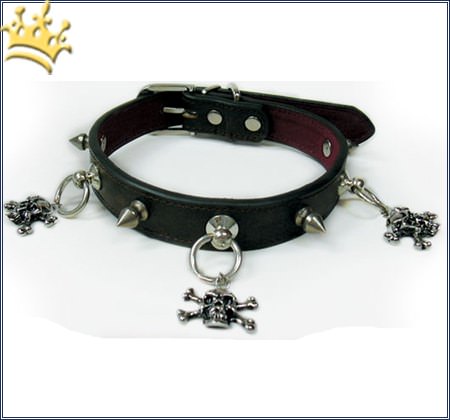 Hundehalsband Spike Skull