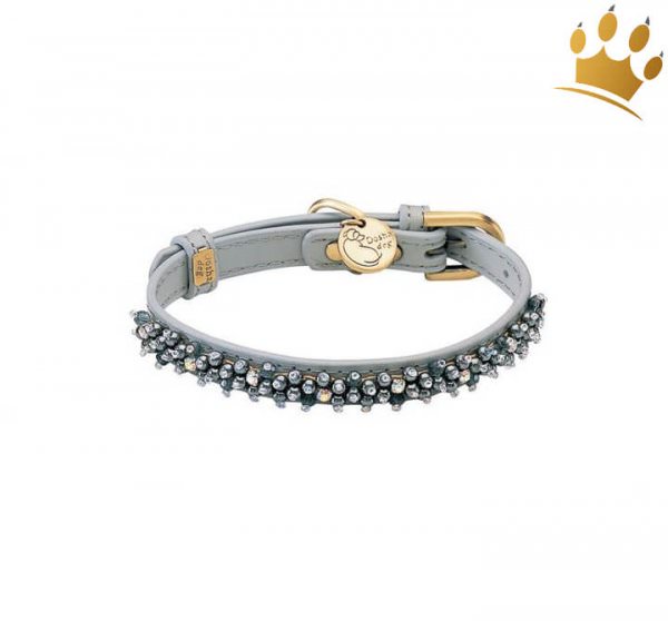 Halsband Dosha Dog Mini Beads Grau