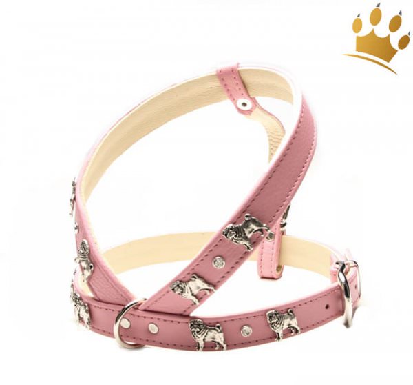 Mopsgeschirr Deluxe Rosa Pearl