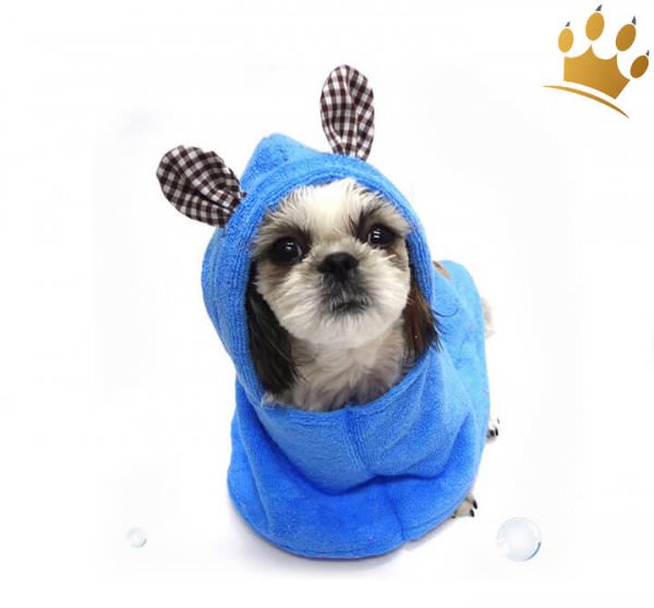 Hundebadecape Blau