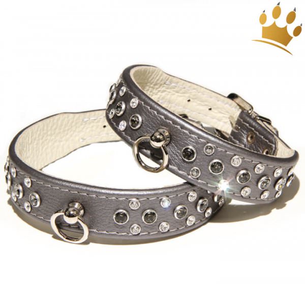 Strasshalsband Hepburn Silbergrau
