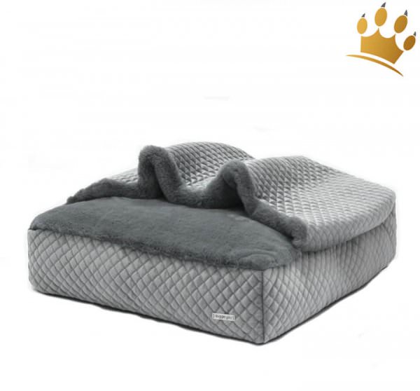 Hundekissen Velvety Silbergrau 2 in 1