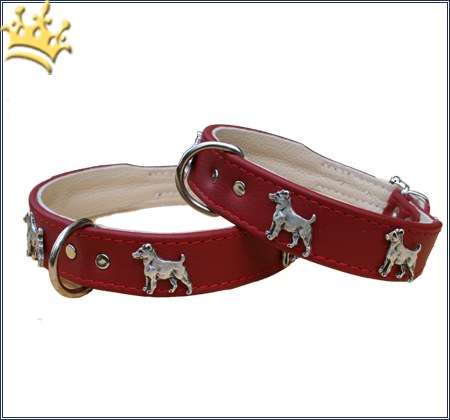 Motivhalsband Jack Russel Kirsch-Rot