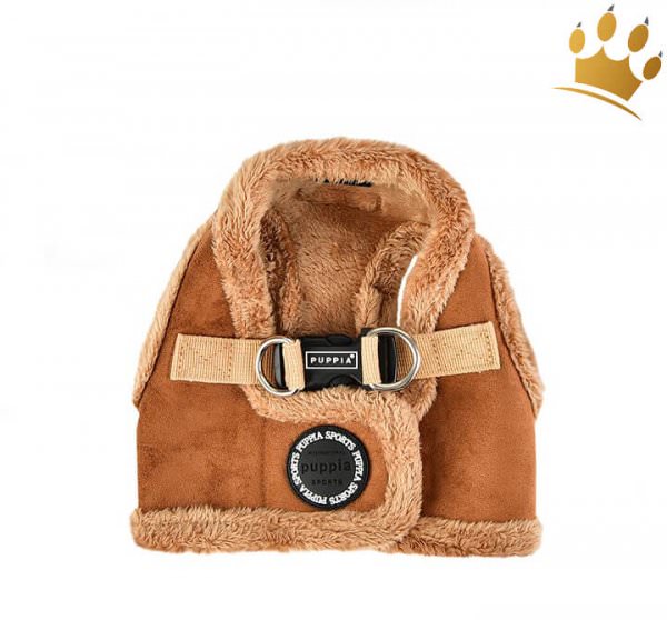 Puppia Step In Hundegeschirr Terry Braun Seite oben