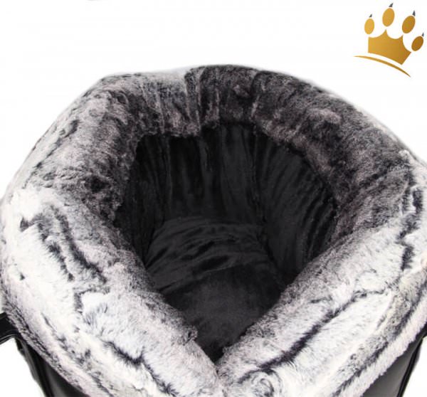 Hundetasche Deventer Gris mit Webpelz