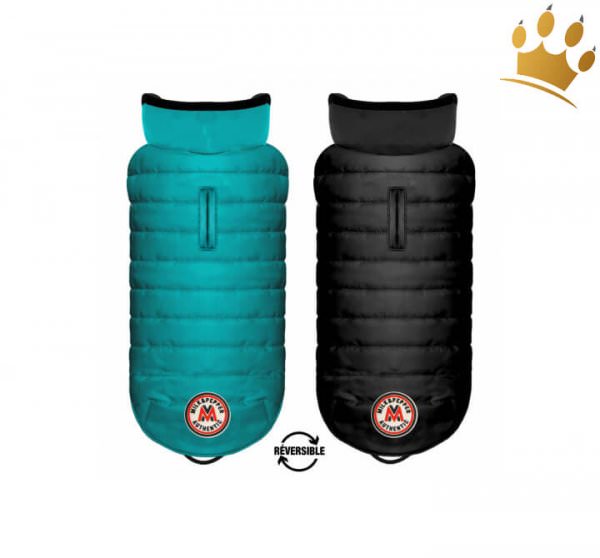 Hundemantel zum wenden Nordik - Türkis / Schwarz