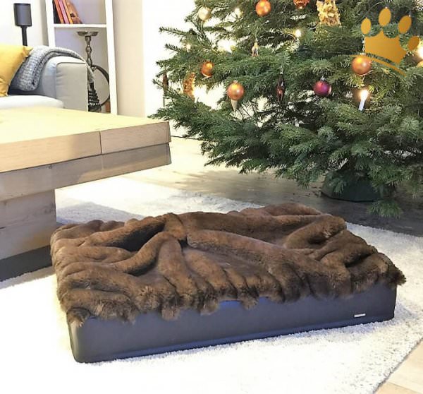 Hundebett mit Buddelbett Decke Braun