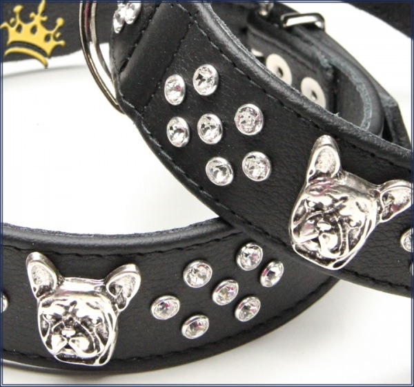 Hundehalsband Bully Charmeur Strass Detail