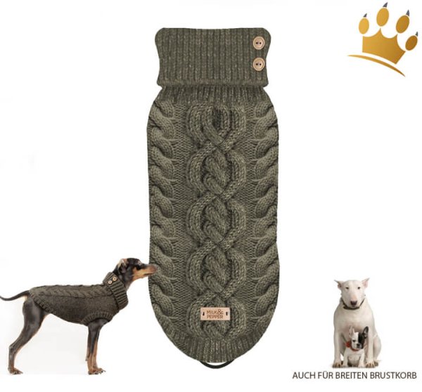Milk & Pepper Donovan Hundepullover Kaki