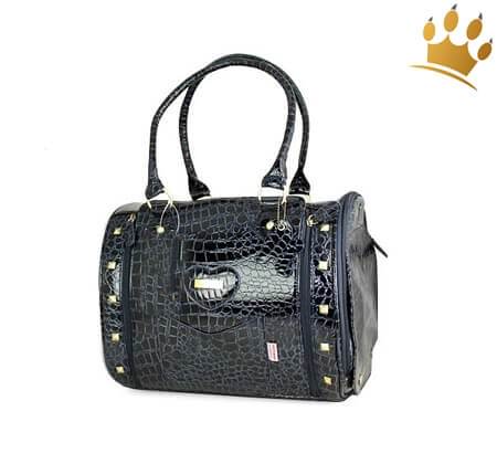 Hundetasche Glossy Croc Dark Blue
