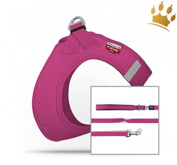 Curli© Vest Softgeschirr SE17 Air-Mesh + Nylon Leine Berry