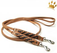 Hundeleine aus Leder Empire Double Black-Braun Hundeleine aus Leder Empire Double Black-Braun