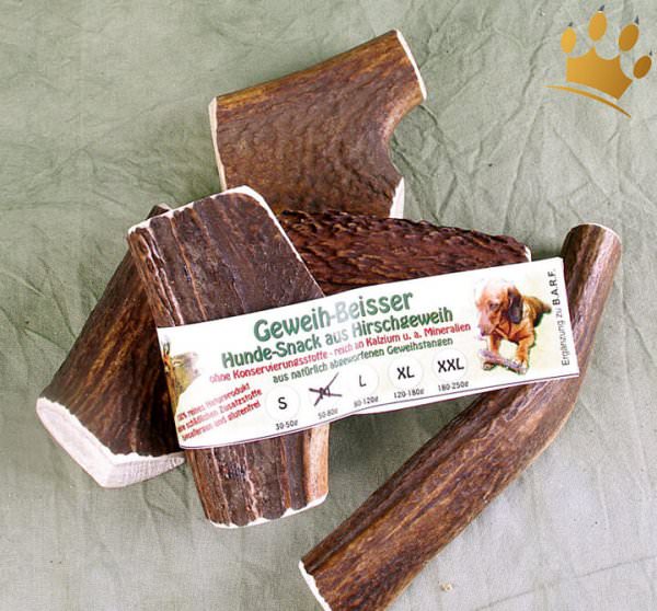 HundeKauknochen Geweihbeisser ganz Hirschgeweih Kausnack für Hunde