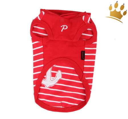 Puppia Kapuzenshirt Love Boat Rot