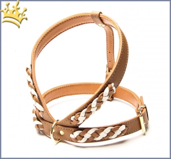 Hundegeschirr Empire Double Cognac-Creme