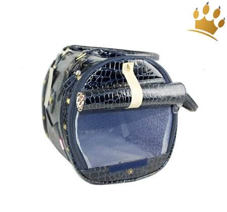 Hundetasche Glossy Croc Dark Blue